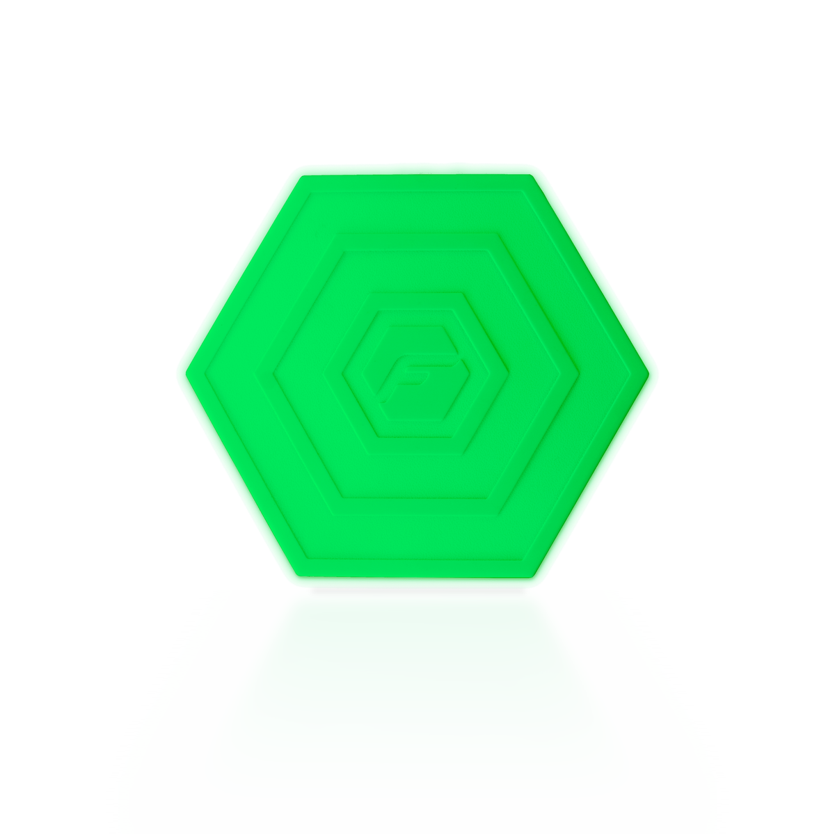 Green Flabocce flab: one soft hexagon disc for flat bocce