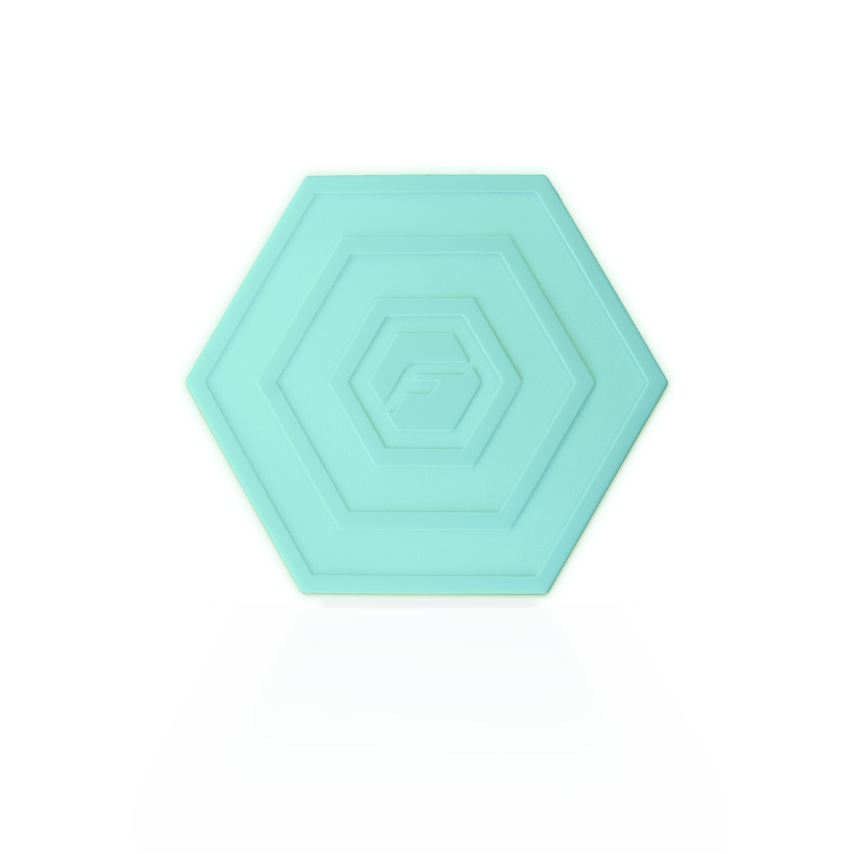 Ice Blue Flabocce flab: one soft hexagon disc for flat bocce