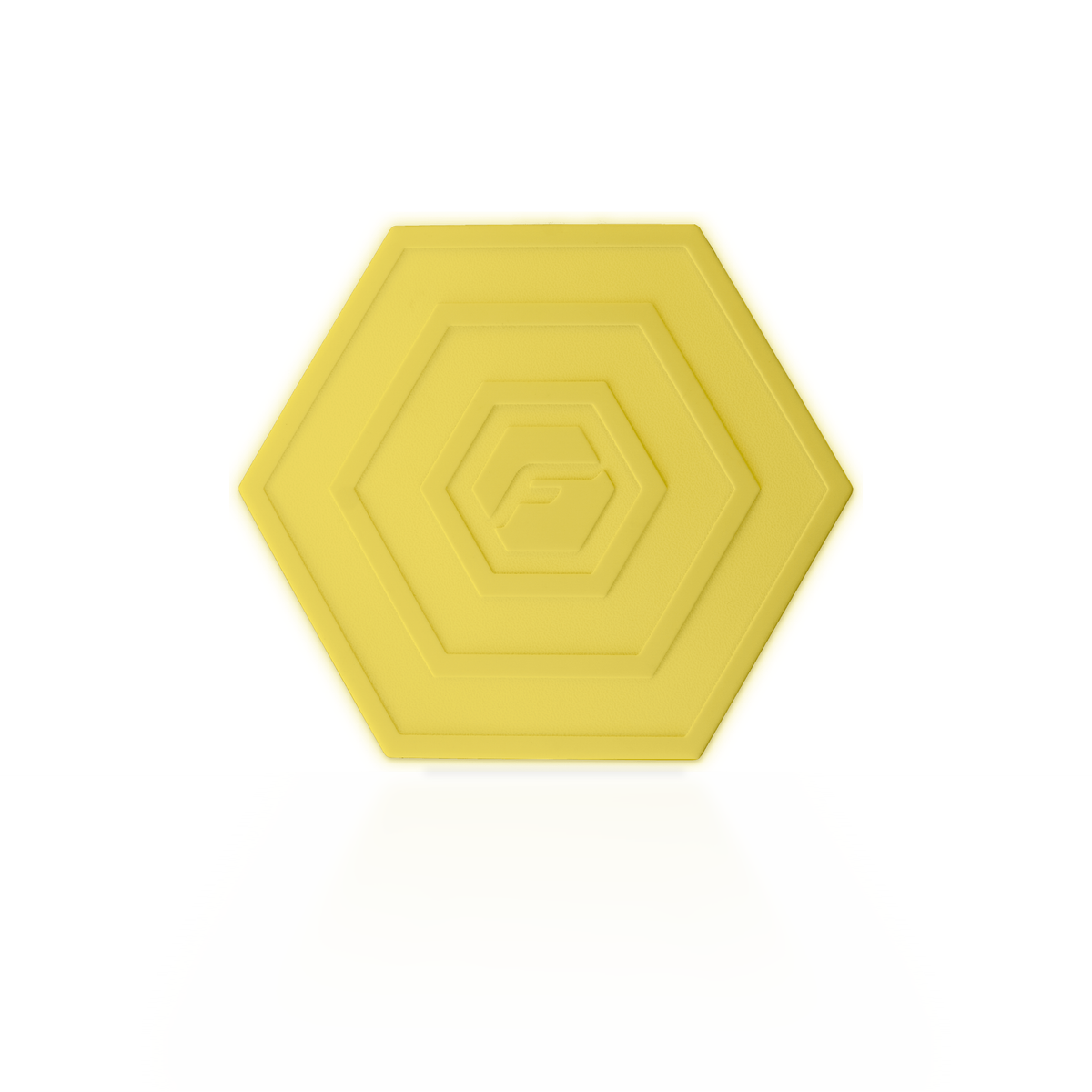 Mellow Yellow Flabocce flab: one soft hexagon disc for flat bocce