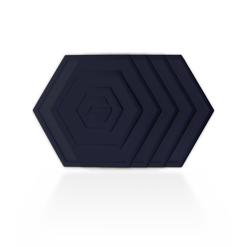 Black Flab 4-Pack: four soft hexagon flabs for flat bocce, stacked